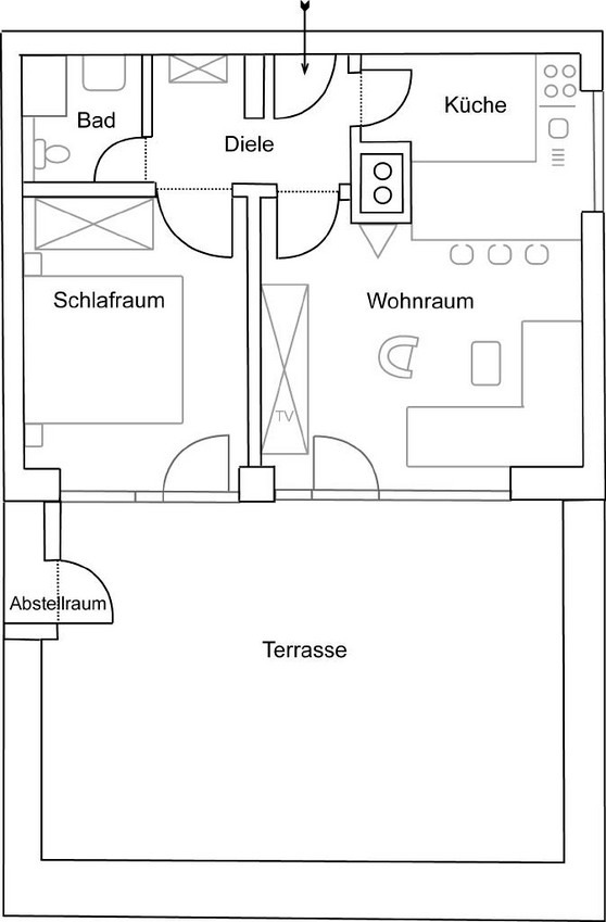 Ferienwohnung in Gr&ouml;mitz - Deichkrone - Grundriss der Wohnung