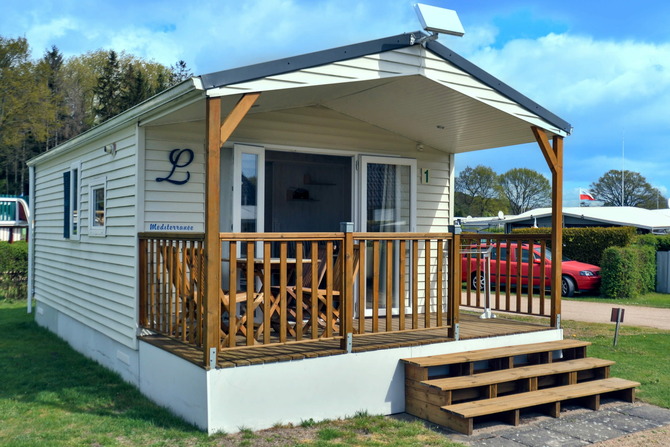 Ferienhaus in Pelzerhaken - Mobilheim Mediterranee - Eingang &uuml;ber die Terrasse