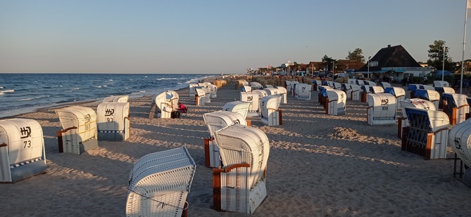 Ferienwohnung in Schönwalde - Hügelkate in Vogelsang - Abendstimmung im Ostseebad Dahme