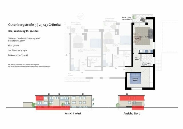 Ferienwohnung in Gr&ouml;mitz - Ostsee-Quartier 9 | Gutenbergstra&szlig;e 5 | APPARTO Gr&ouml;mitz - Bild 3
