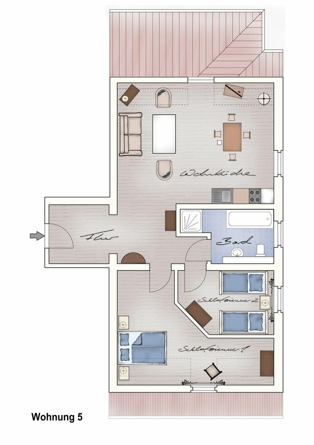 Ferienwohnung in Neuenkirchen (R&uuml;gen) - Ferienwohnung 5 am Wasser Gut Grubnow R&uuml;gen WLAN und Sauna - Bild 13